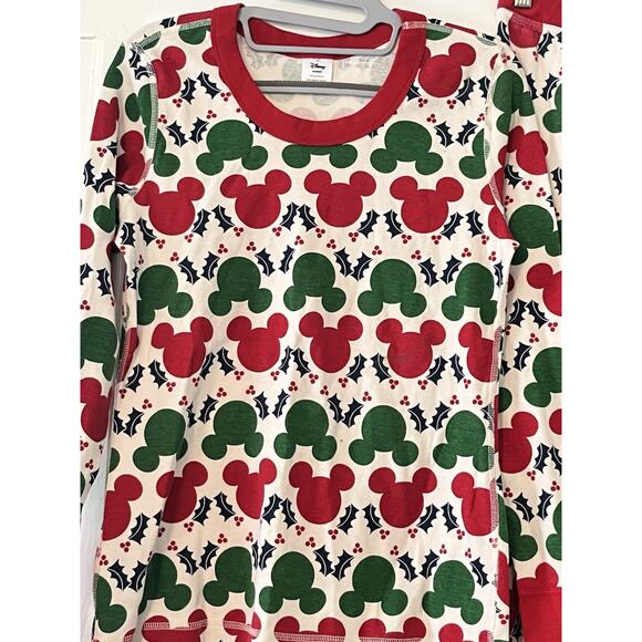 HANNA ANDERSSON Disney Christmas Pajamas Set •M• Mickey Mouse Red Green - Picture 2 of 7